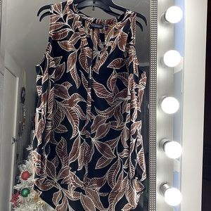 Black Patterned tank button down